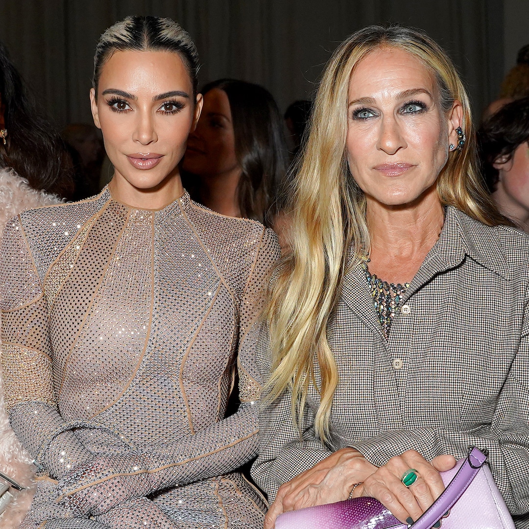 Kim Kardashian sits down with Sarah Jessica Parker at the star-studded Fendi New York Fashion Week show